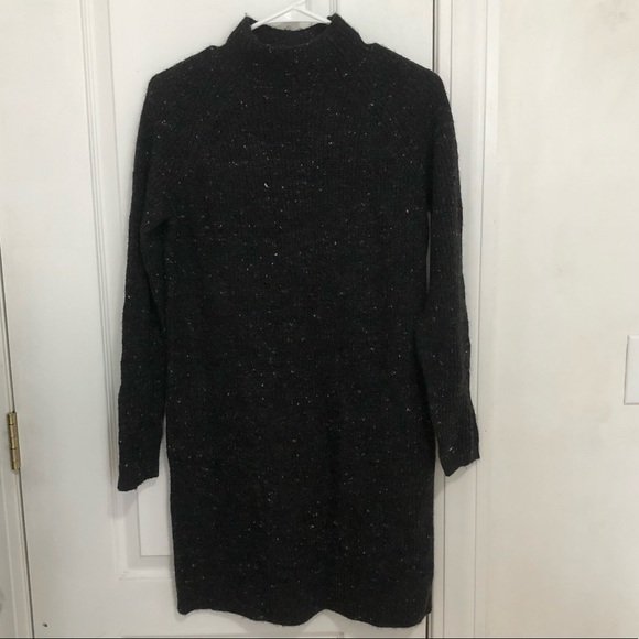 NWT! Madewell Sweater Long Sleeve Mini Dress Size Small Charcoal Gray - Picture 6 of 8